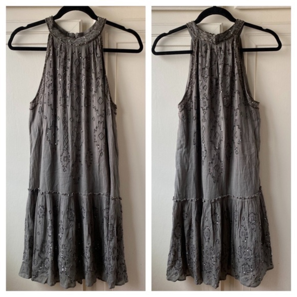 Love Sam Beaded Sequin High Neck Dress Size XS
